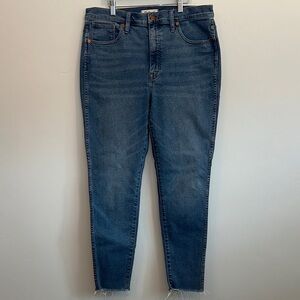 Madewell Dark Blue High Rise Skinny Ankle Jeans